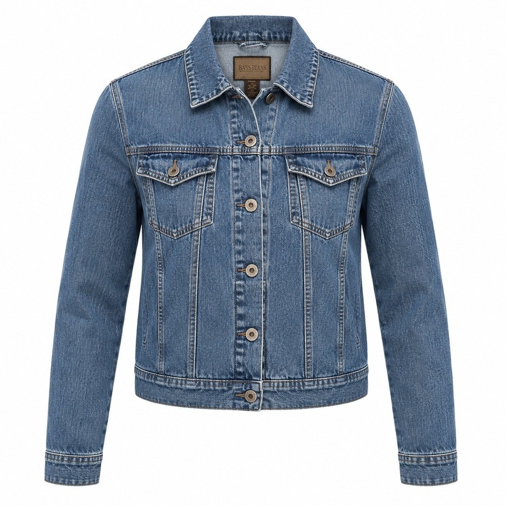 Austin Clothing Co Womens Denim Trucker Jacket Medium Wash Floral Lined‎ Small